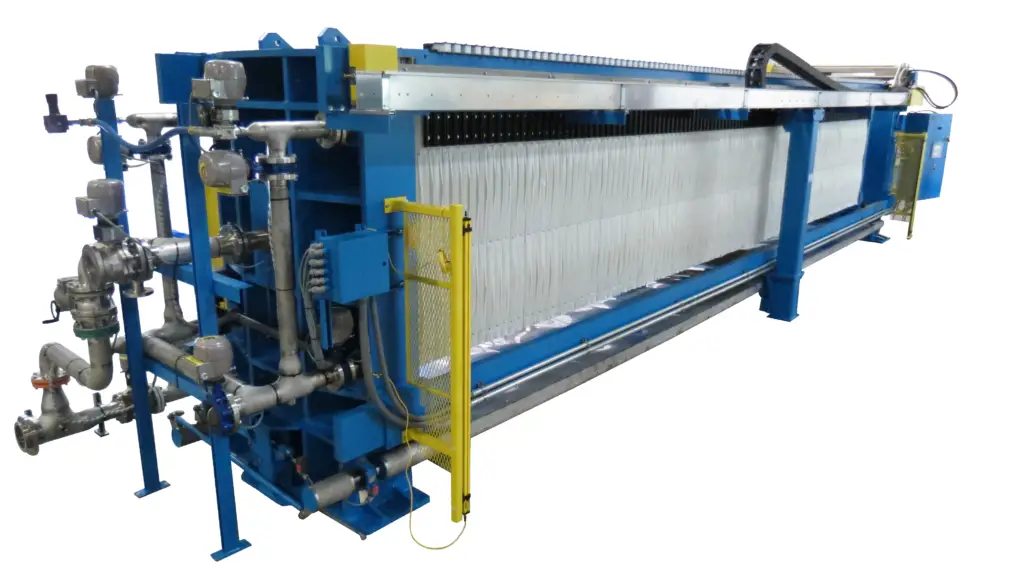 Overhead view of M.W. Watermark filter press