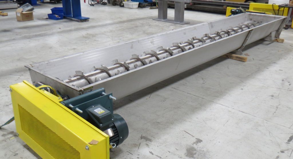 Stainless Steel Twin Screw Conveyor with Flared Trough