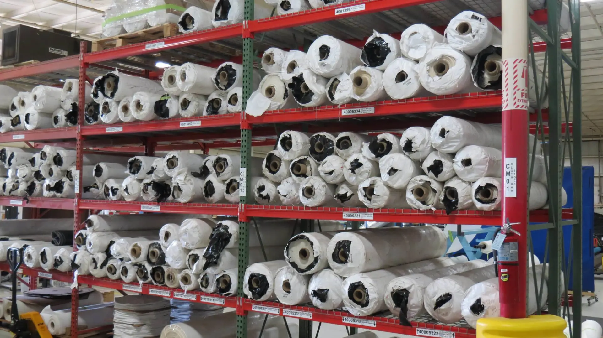 Cloth rolls for filter presses.