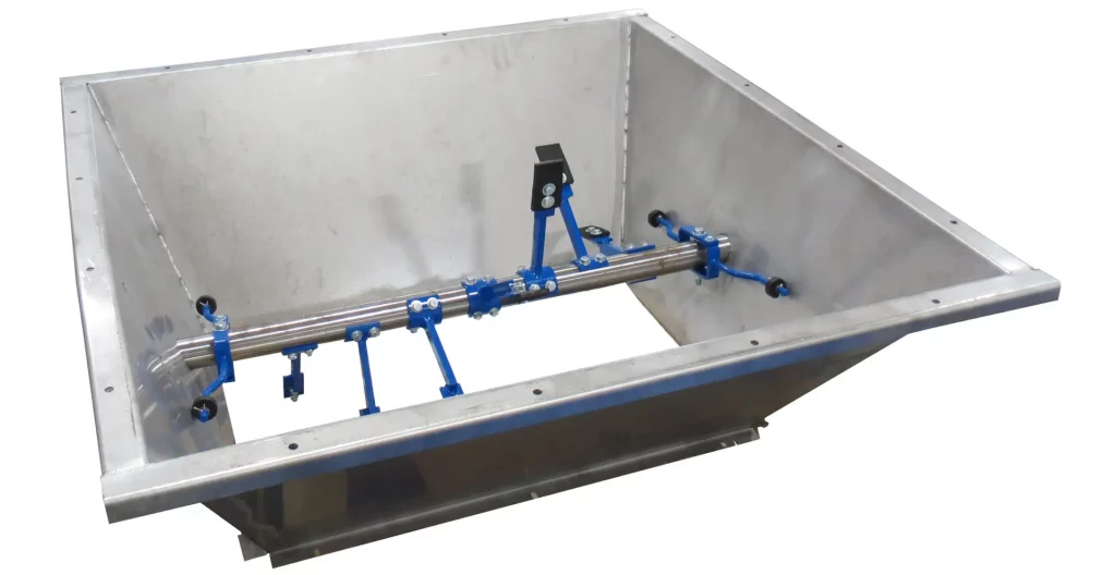 Stainless steel hopper with wobble arms