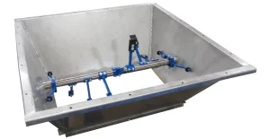 Stainless steel hopper with wobble arms